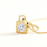 Unlock Amulet 18K 0.1ct Diamond Lock Gold Pendant